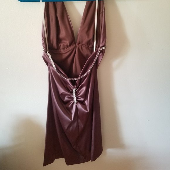 Backless Brown Dress - Picture 3 of 3